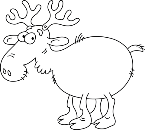 Funny Caribou Coloring Page